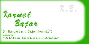 kornel bajor business card